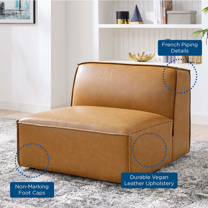 Restore Vegan Leather Sectional Sofa Armless Chair - in lifestyle setting