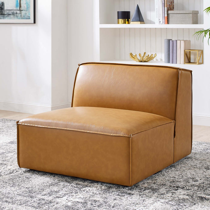 Restore Vegan Leather Sectional Sofa Armless Chair - Modway \living\sectionals