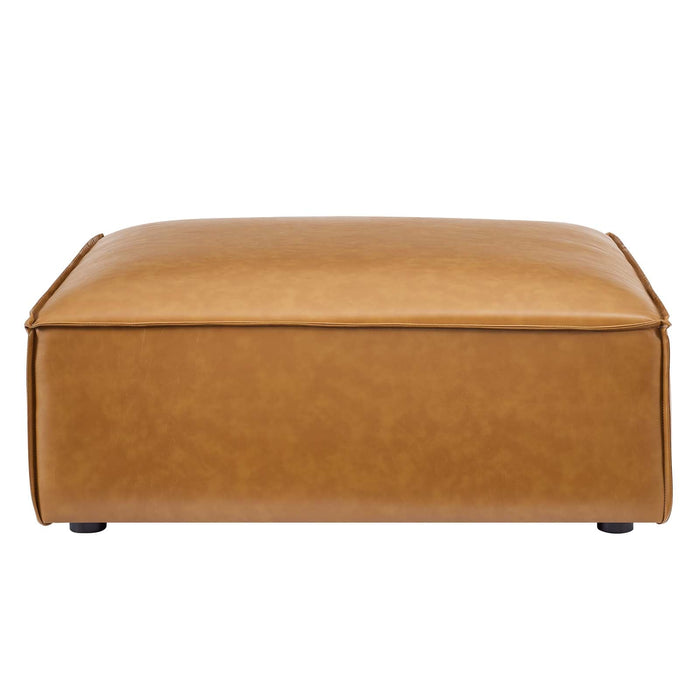 Restore Vegan Leather Ottoman - Elegant Minimalist Design with Luxe Comfort for Your Living Space