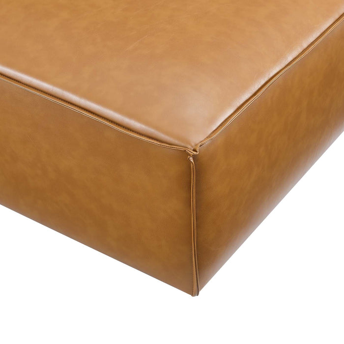 Restore Vegan Leather Ottoman - Elegant Minimalist Design with Luxe Comfort for Your Living Space