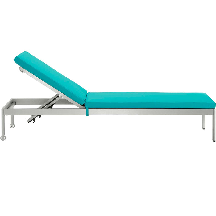Modway Shore Outdoor Patio Aluminum Chaise with Cushions - Installation View