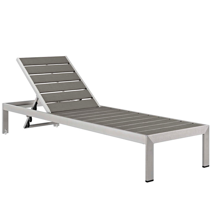 Modway Shore Outdoor Patio Aluminum Chaise with Cushions in Blue - Detail View