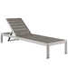 Modway Shore Outdoor Patio Aluminum Chaise with Cushions in Blue - Detail View