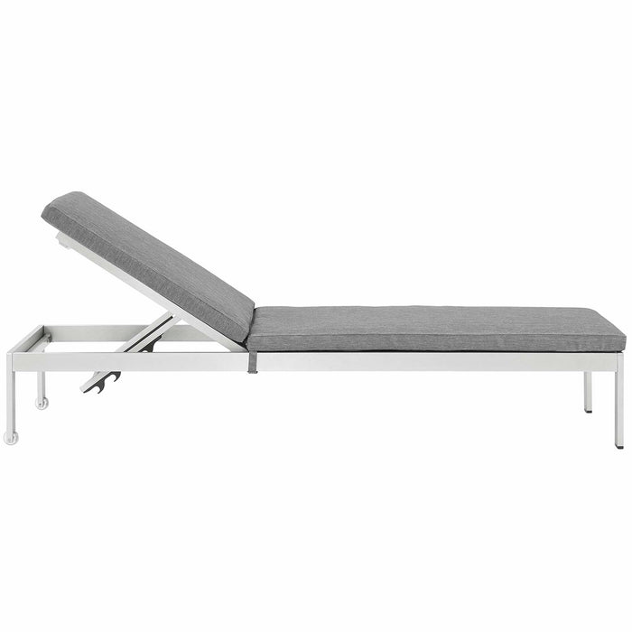 Modway Shore Outdoor Patio Aluminum Chaise with Cushions - Close-Up