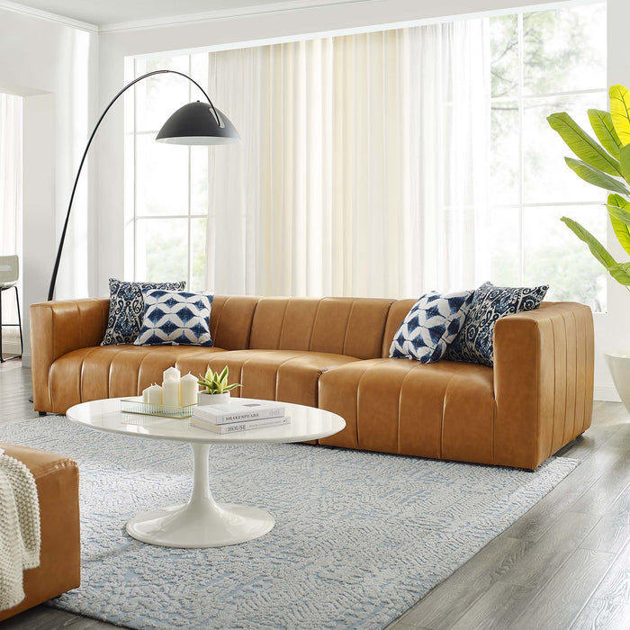 Bartlett Vegan Leather 3-Piece Sofa by Modway - front view