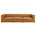 Bartlett Vegan Leather 3-Piece Sofa by Modway - angle view