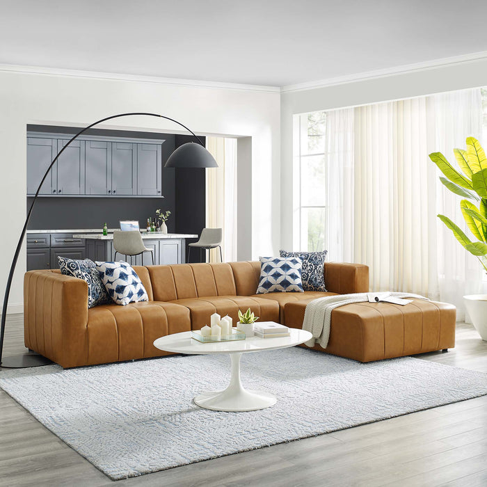 Bartlett Vegan Leather 4-Piece Sectional Sofa by Modway - front view