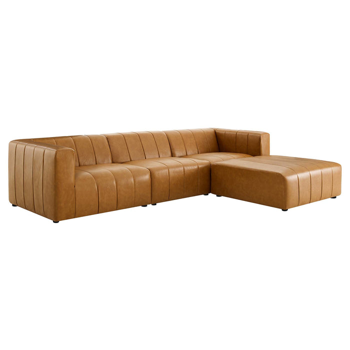 Bartlett Vegan Leather 4-Piece Sectional Sofa by Modway - angle view
