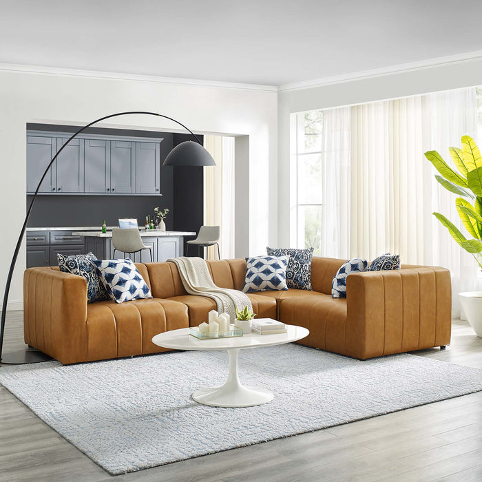 Bartlett Vegan Leather 4-Piece Sectional Sofa by Modway - front view