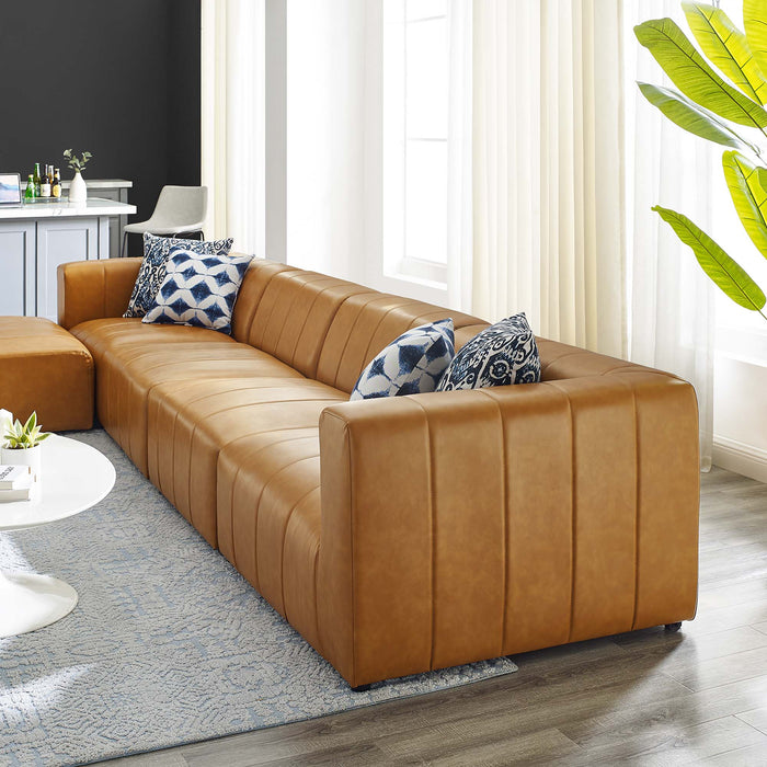 Bartlett Vegan Leather 5-Piece Sectional Sofa by Modway - back view