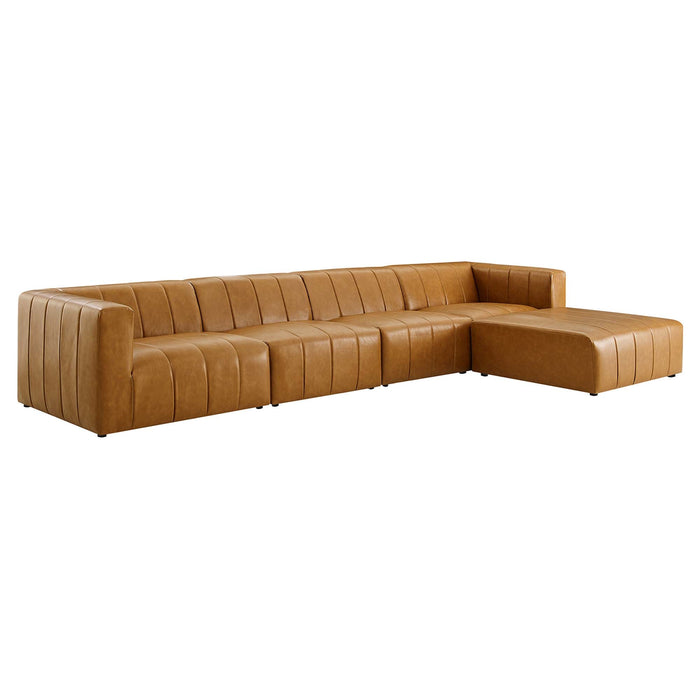 Bartlett Vegan Leather 5-Piece Sectional Sofa by Modway - angle view