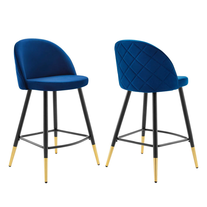 Cordial Performance Velvet Counter Stools Set of 2