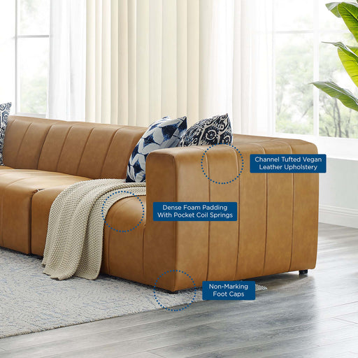 Bartlett Vegan Leather 5-Piece Sectional Sofa by Modway - front view