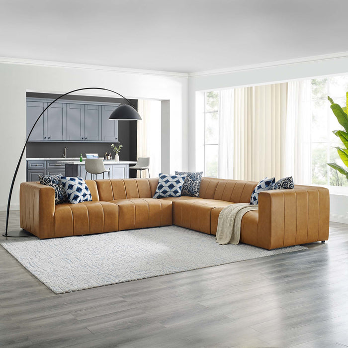 Bartlett Vegan Leather 5-Piece Sectional Sofa by Modway - side view