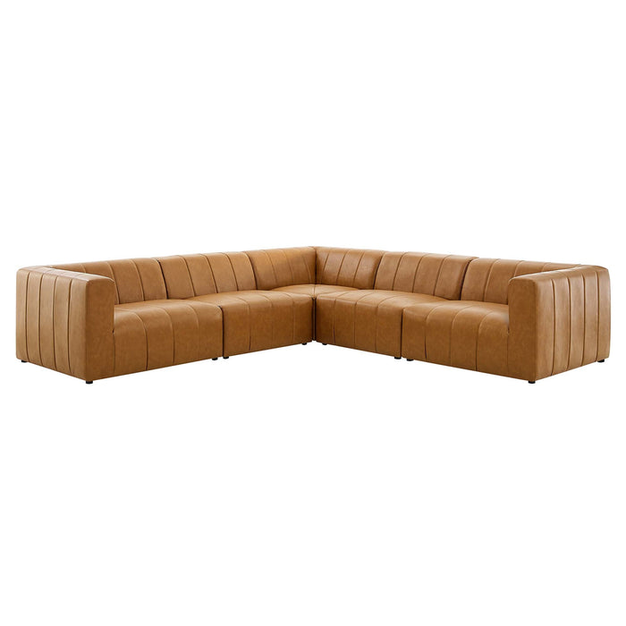 Bartlett Vegan Leather 5-Piece Sectional Sofa by Modway - angle view