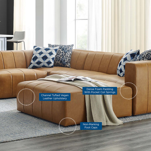 Bartlett Vegan Leather 6-Piece Sectional Sofa by Modway - front view