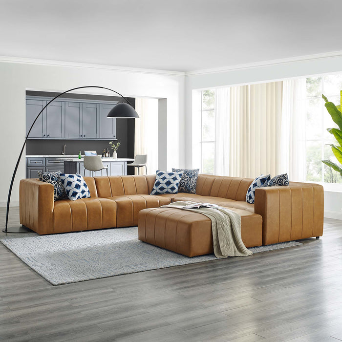 Bartlett Vegan Leather 6-Piece Sectional Sofa by Modway - side view
