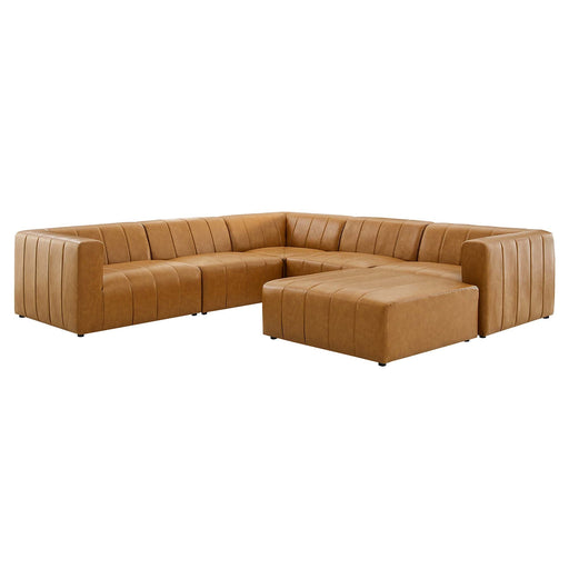 Bartlett Vegan Leather 6-Piece Sectional Sofa by Modway - angle view