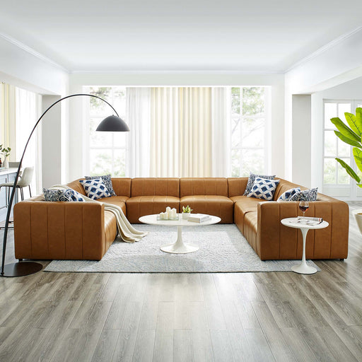 Bartlett Vegan Leather 8-Piece Sectional Sofa by Modway - front view