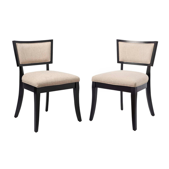 Pristine Upholstered Fabric Dining Chairs Set of 2