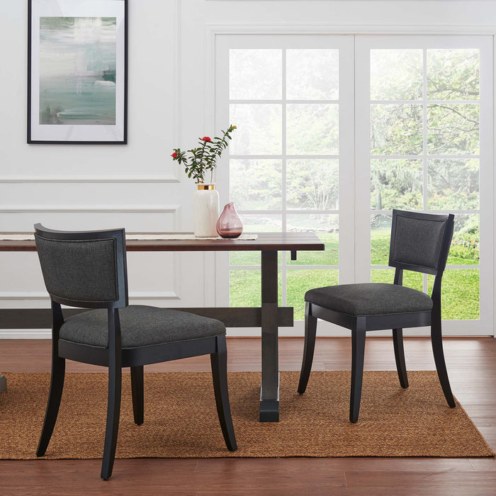 Pristine Upholstered Fabric Dining Chairs Set of 2
