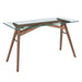 Modway Steadfast Glass Top Office Desk in Brown