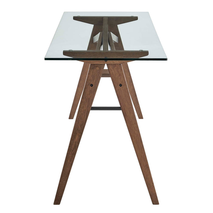 Modway Steadfast Glass Top Office Desk - Lifestyle View