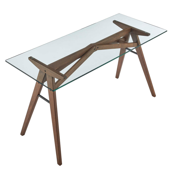 Modway Steadfast Glass Top Office Desk - Close-Up