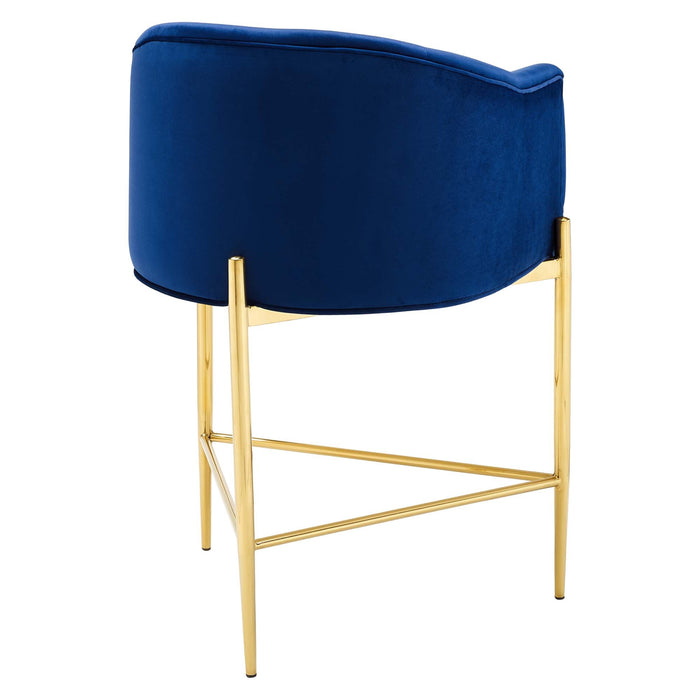 Modway Savour Tufted Performance Velvet Counter Stool Set of 2 Living Room Furniture - Dimensions