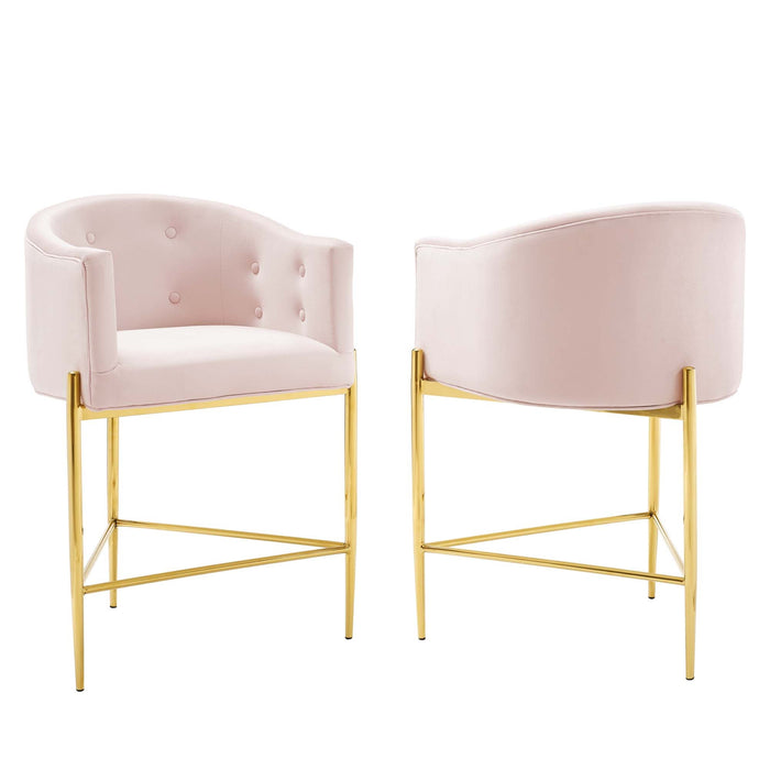 Modway Savour Tufted Performance Velvet Counter Stool Set of 2 Living Room Furniture - View 17
