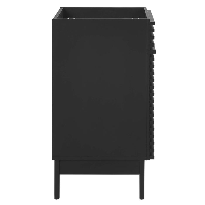 Modway Render 18" and 24" Bathroom Cabinets Basin Not Included Storage Shelf in Black - Detail View