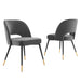 Modway Rouse Performance Velvet Dining Side Chairs - Set of 2 in Blue