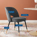 Modway Rouse Performance Velvet Dining Side Chairs - Set of 2 in Blue - Side View