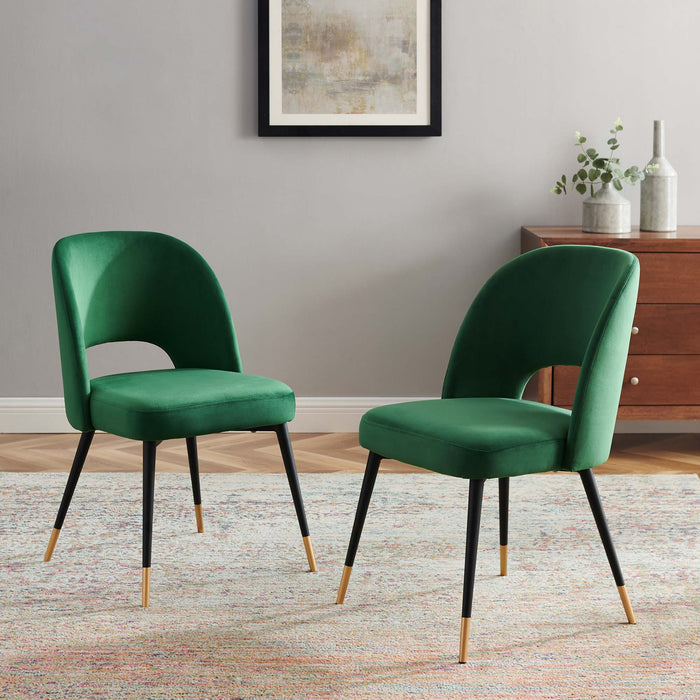 Modway Rouse Performance Velvet Dining Side Chairs - Set of 2 - Dimensions