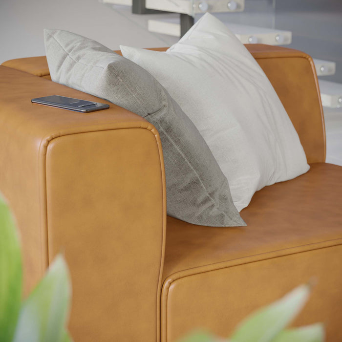 Mingle Vegan Leather Left-Arm Chair - view 10