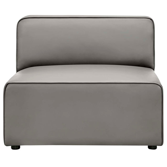 Mingle Vegan Leather Armless Chair - Stylish Modular Seating with Dense Foam Comfort & Support
