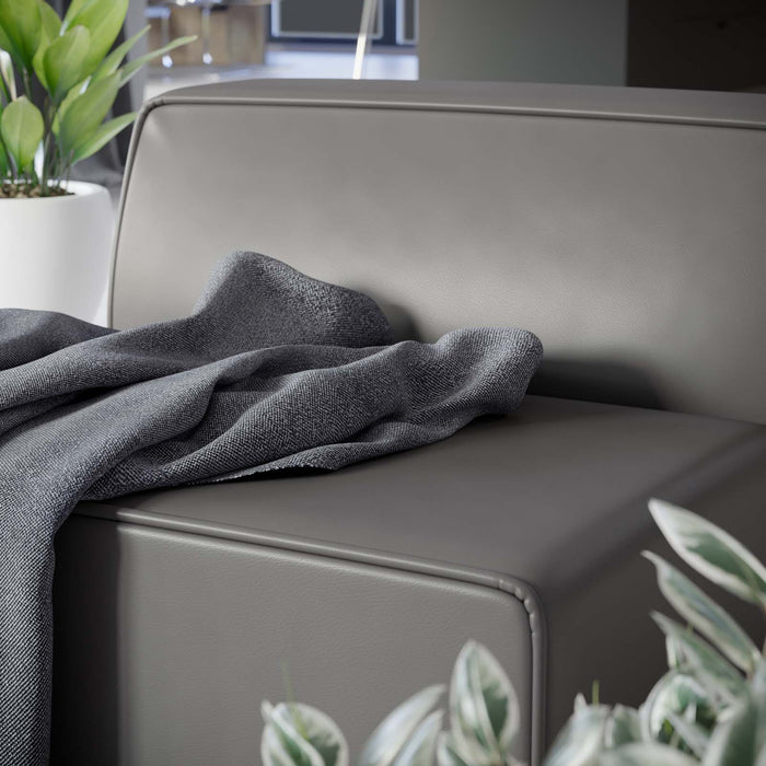 Mingle Vegan Leather Armless Chair - Stylish Modular Seating with Dense Foam Comfort & Support