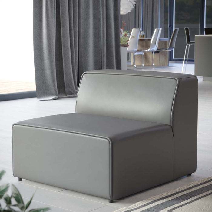 Mingle Vegan Leather Armless Chair - Stylish Modular Seating with Dense Foam Comfort & Support