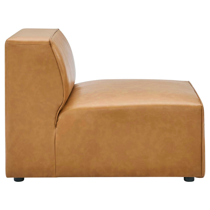 Mingle Vegan Leather Armless Chair - Stylish Modular Seating with Dense Foam Comfort & Support