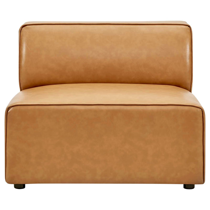 Mingle Vegan Leather Armless Chair - Stylish Modular Seating with Dense Foam Comfort & Support