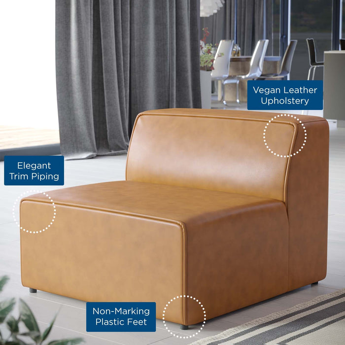 Mingle Vegan Leather Armless Chair - Stylish Modular Seating with Dense Foam Comfort & Support