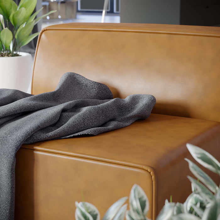 Mingle Vegan Leather Armless Chair - Stylish Modular Seating with Dense Foam Comfort & Support