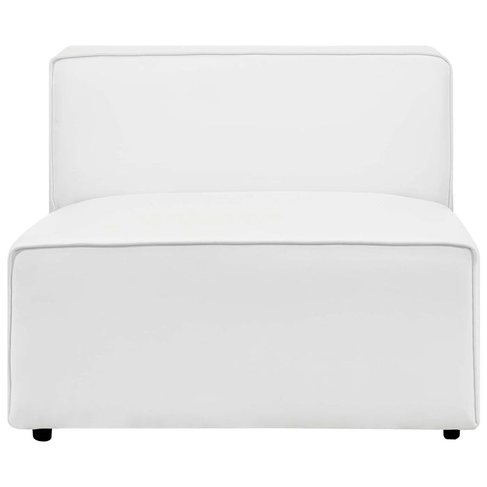 Mingle Vegan Leather Armless Chair - Stylish Modular Seating with Dense Foam Comfort & Support