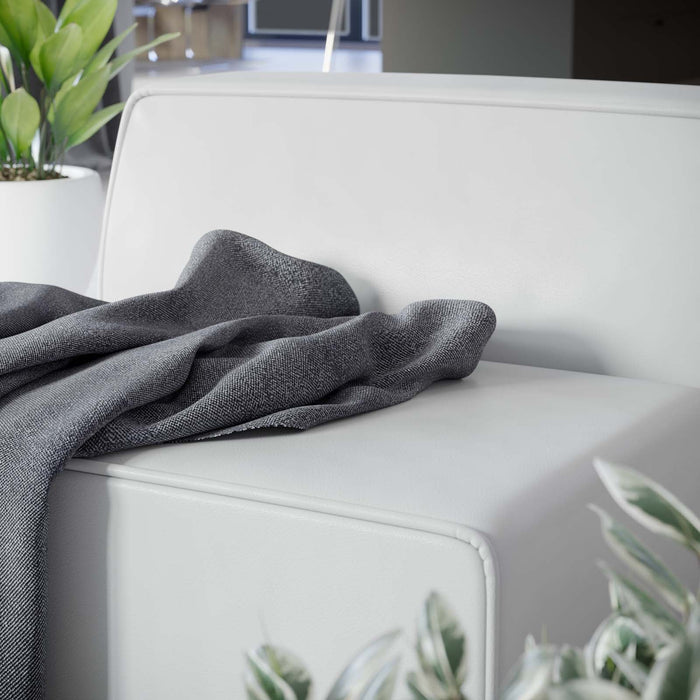 Mingle Vegan Leather Armless Chair - Stylish Modular Seating with Dense Foam Comfort & Support