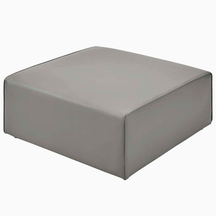 Mingle Vegan Leather Ottoman - Stylish, Generous Foam Seating for Modern Living Room Comfort and Style