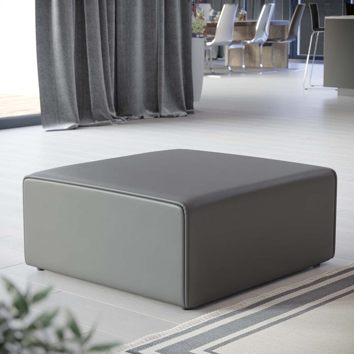 Mingle Vegan Leather Ottoman - Stylish, Generous Foam Seating for Modern Living Room Comfort and Style