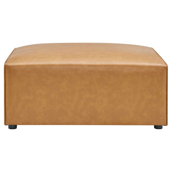 Mingle Vegan Leather Ottoman - Stylish, Generous Foam Seating for Modern Living Room Comfort and Style
