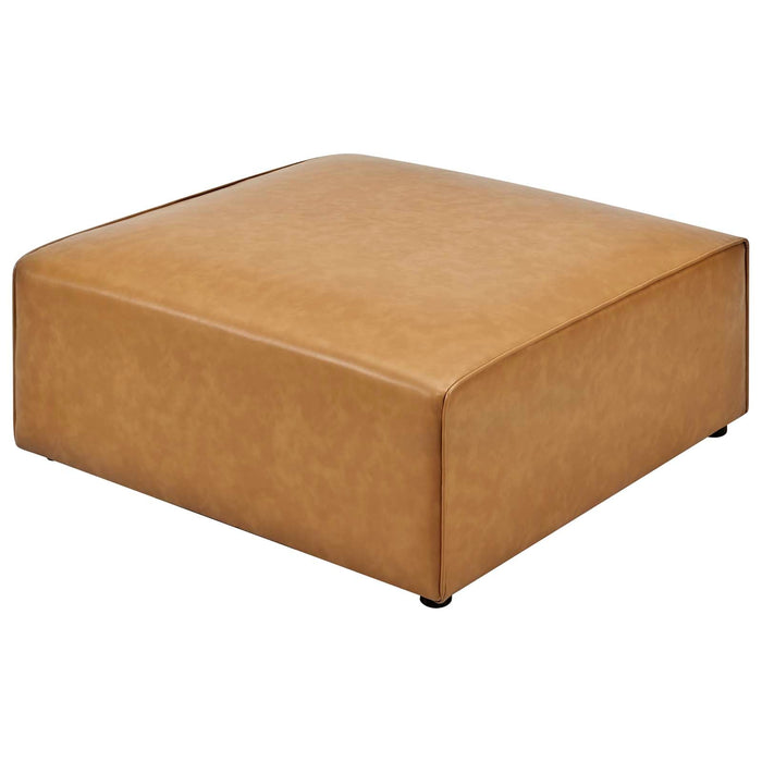 Mingle Vegan Leather Ottoman - Stylish, Generous Foam Seating for Modern Living Room Comfort and Style