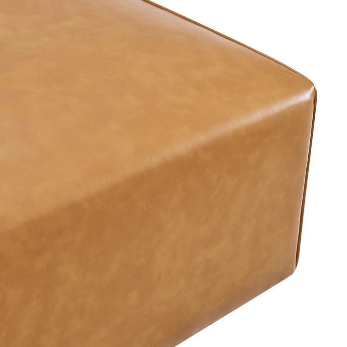 Mingle Vegan Leather Ottoman - Stylish, Generous Foam Seating for Modern Living Room Comfort and Style