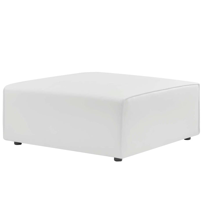 Mingle Vegan Leather Ottoman - Stylish, Generous Foam Seating for Modern Living Room Comfort and Style